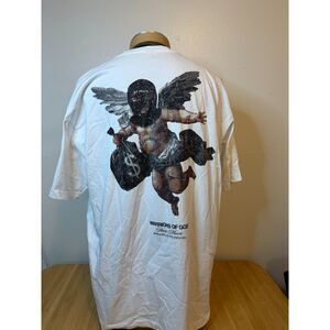 Hasta Muerte Warriors of God Graphic T-Shirt Mens 2XL "BORN VILLAIN" Angel Tee